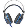 NEDIS herní headset GHST500BK/ drátová sluchátka + mikrofon/ zvuk 7.1/ LED/ USB/ kabel 2,1 m/ černo-modrý