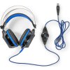 NEDIS herní headset GHST500BK/ drátová sluchátka + mikrofon/ zvuk 7.1/ LED/ USB/ kabel 2,1 m/ černo-modrý