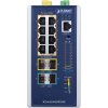 Planet IGS-6329-8UP2S4X průmyslový L3 switch, 8x1Gb, 2x2.5Gb SFP, 2x10Gb SFP+, PoE 802.3bt 360W, 48-54VDC, -40~75°C