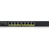 ZyXEL GS1915-8EP, 8-port GbE PoE Smart hybrid mode Switch, standalone or NebulaFlex Cloud, 60W 802.3at, desktop, fanless