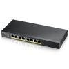 ZyXEL GS1915-8EP, 8-port GbE PoE Smart hybrid mode Switch, standalone or NebulaFlex Cloud, 60W 802.3at, desktop, fanless