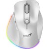 GENIUS Ergo 9000S Pro Pearl White/ duální Bluetooth + 2,4GHz/ 2400 dpi/ bezdrátová/ 6tlačítková/ dobíjecí/ RGB/ bílá