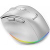 GENIUS Ergo 9000S Pro Pearl White/ duální Bluetooth + 2,4GHz/ 2400 dpi/ bezdrátová/ 6tlačítková/ dobíjecí/ RGB/ bílá