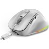 GENIUS Ergo 9000S Pro Pearl White/ duální Bluetooth + 2,4GHz/ 2400 dpi/ bezdrátová/ 6tlačítková/ dobíjecí/ RGB/ bílá