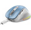 GENIUS Ergo 9000S Pro Light Blue/ duální Bluetooth + 2,4GHz/ 2400 dpi/ bezdrátová/ 6tlačítková/ dobíjecí/ RGB/ modrobílá