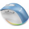GENIUS Ergo 9000S Pro Light Blue/ duální Bluetooth + 2,4GHz/ 2400 dpi/ bezdrátová/ 6tlačítková/ dobíjecí/ RGB/ modrobílá