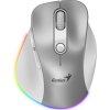 GENIUS Ergo 9000S Pro Silver/ duální Bluetooth + 2,4GHz/ 2400 dpi/ bezdrátová/ 6tlačítková/ dobíjecí/ RGB/ stříbrná
