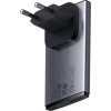Baseus GAN5 Pro Ultratenký rychlonabíjecí adaptér USB-C + USB-A 65W šedá