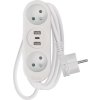 Prodlužovací kabel 2 m / 2 zásuvky+2×USB A+1×USB C  / bílý / PVC / 1 mm2