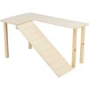 Platforma s rampou pro myšky, křečky 47 x 25 x 30 cm, dřevo