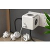 Cubenest Powercube ReWirable USB PD 20W, A+C, 4× zásuvka, bílá/šedá, 4 cestovní koncovky, dětská pojistka, uzemnění
