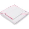 Dětská froté osuška s kapucí New Baby BASIC 80x80 bílo-růžová