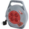 Prodlužovací kabel na bubnu 10 m / 4 zásuvky / červený / PVC / 230 V / 1 mm2