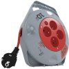 Prodlužovací kabel na bubnu 10 m / 4 zásuvky / červený / PVC / 230 V / 1 mm2