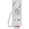 Prodlužovací kabel 3 m / 5 zásuvky / s vypínačem / bílý / 1×USB-A + 1×USB-C / 1,5 mm2