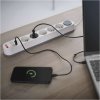 Prodlužovací kabel 3 m / 5 zásuvky / s vypínačem / bílý / 1×USB-A + 1×USB-C / 1,5 mm2