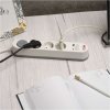 Prodlužovací kabel 2 m / 3 zásuvky / s vypínačem / bílý / 1× USB-A + 1× USB-C / 1,5 mm2
