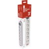 Prodlužovací kabel 3 m / 5 zásuvky / s vypínačem / bílý / 1× USB-A + 1× USB-C / 1,5 mm2
