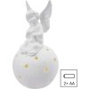 LED keramický anděl, 29 cm, 2x AA, vnitřní, teplá bílá