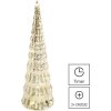 LED vánoční skleněný stromek, 27 cm, 2x CR2032, vnitřní, teplá bílá, časovač