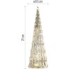 LED vánoční skleněný stromek, 27 cm, 2x CR2032, vnitřní, teplá bílá, časovač