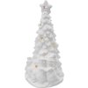 LED keramický stromek se sněhuláky, 33,5 cm, 2x AA, vnitřní, teplá bílá