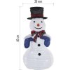 LED skládací sněhulák, 60 cm, venkovní i vnitřní, studená bílá