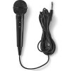 NEDIS kabelový mikrofon/ Kardioid/ pevný kabel 5m/ 80 Hz - 12 kHz/ 600 Ohm/ -75 dB/ jack 6.35 mm/ vypínač/ ABS/ černý