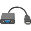 HDMI™ Adaptér | Konektor HDMI ™ | VGA Zásuvka / 3,5 mm Zásuvka | Poniklované | Přímý | PVC | Černá | 1 kusů | Box