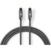 Optický audio kabel | TosLink Zástrčka | TosLink Zástrčka | 3.00 m | Kulatý | Bavlna | Šedá Gun Metal | Box s Okénkem