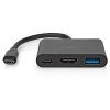 USB Multiport Adaptér | USB 3.2 Gen 1 | USB-C™ Zástrčka | USB-A Zásuvka / USB-C™ Zásuvka / Výstup HDMI™ | 5 Gbps | 0.10 m | Kulatý | Poniklované | PVC | Černá | Box
