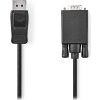 VGA kabel | DisplayPort Zástrčka | VGA Zástrčka | Poniklované | Maximální rozlišení: 1080p | 2.00 m | Kulatý | PVC | Černá | Label