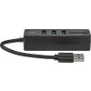 NEDIS USB hub/ zástrčka USB-A zástrčka/ 3x zásuvka USB-A/ 5 Portů/ USB 3.2 Gen 1/ 5 Gbps/ SD & MicroSD/ černý/ blistr