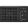 FM rádio | Přenosné Provedení | AM / FM | Napájení z baterie | Analogový | 1.5 W | Černo-bílý displej | Výstup pro sluchátka | IP20 | Černá