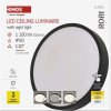 LED přisazené svítidlo RORI kruhové, černé, 17W, se změnou CCT