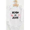 Dětské body s potiskem New Baby BORN IN 2025 pink 62 (3-6m)