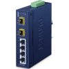 Planet IFGS-620TF průmyslový L2 switch, 4x10/100TX, 2x1Gb SFP, -40~75°C, 9-48VDC, IP30, fanless, ring data recovery