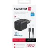 Swissten síťový adaptér gan 1x usb-c 35w power delivery černý + datový kabel usb-c/lightning 1,2 m černý