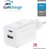 Swissten síťový adaptér gan 1x usb-c 45w pd + 1x usb-a 18w qc bílý