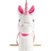 Hobby horse unicorn se zvukem a kolečky Nia Baby Mix white