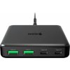 Swissten mini desktop adaptér gan 2x usb-c + 2xusb 65w power delivery černý