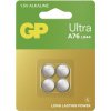 Alkalická knoflíková baterie GP Ultra A76U (LR44), 4 ks