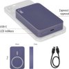 EMOS POWERBANKA WI 1046, bezdrátové nabíjení 20W, 10.000mAh, MODRÁ, 1xUSB-C