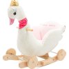 Houpací hračka s kolečky a melodií Baby Mix Labuť bílá