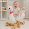 Houpací hračka s kolečky a melodií Baby Mix Labuť bílá