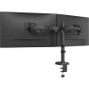 Neomounts NERO Double Flat Screen Desk Mount 10-32 " (phone holder+Quick-fix clamp/grommet)