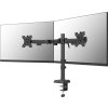 Neomounts NERO Double Flat Screen Desk Mount 10-32 " (phone holder+Quick-fix clamp/grommet)