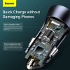 Baseus Car Charger Golden Contactor Pro Dual Quick Charger U+C Power Delivery 3.0 Quick Charge 4, SCP FCP AFC 40W Dark Gray (CCJD-0G)