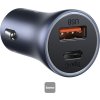 Baseus Car Charger Golden Contactor Pro Dual Quick Charger U+C Power Delivery 3.0 Quick Charge 4, SCP FCP AFC 40W Dark Gray (CCJD-0G)