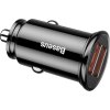 Baseus Car Charger Circular Plastic A+A Dual Quick Charge 3.0 30W Black (CCALL-YD01)